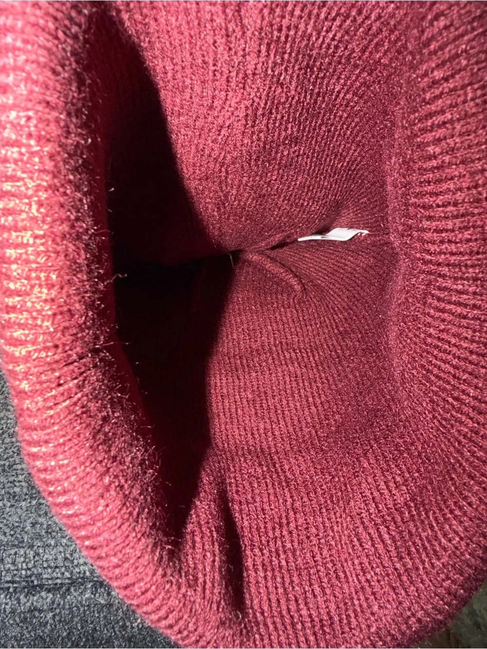 ALO Yoga Maroon Ribbed Beanie with White Logo